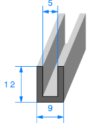 Profil  1858000 "U" - TPE 70sh - Rlu 50m