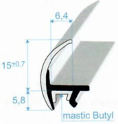 Profil 15016000 - EPDM Noir bi-dureté + Mastic Butyl - Rlu 25m