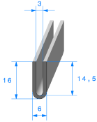 Profil 1870000 "U" - TPE 70sh - Rlu 100m