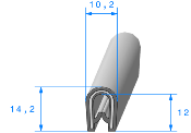 Profil 1920000 - Pince PVC noir + armature POM - Rlu 50m