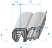 Profil 1620000 - Pince EPDM armé + Bulbe  EPDM Cellulaire -Rlu 50m