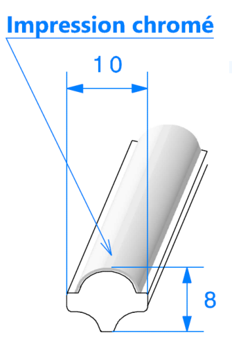 Profil 1289004 Plastique Chromé - Rlu 50m