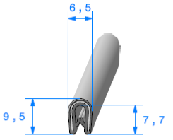 Profil 1907000 - Pince PVC noir + armature POM - Rlu 50m