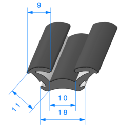 Coulisse 1586000 - EPDM 70sh Floqu - Rlu 50m