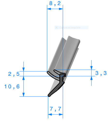 Joint de Fenêtre Noir - jeu 4 à 6 mm - Rouleau de 100 mètres