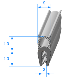 Joint Étanchéité avec Bourrelet mousse - Tôle 1,5 à 2,5 mm - Rouleau de 50 mètres