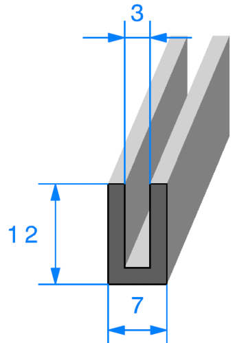 Profil 1817000 "U" - TPE 70sh - Rlu 50m