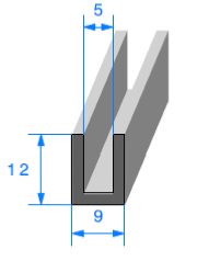 Profil  1858000 "U" - TPE 70sh - Rlu 50m